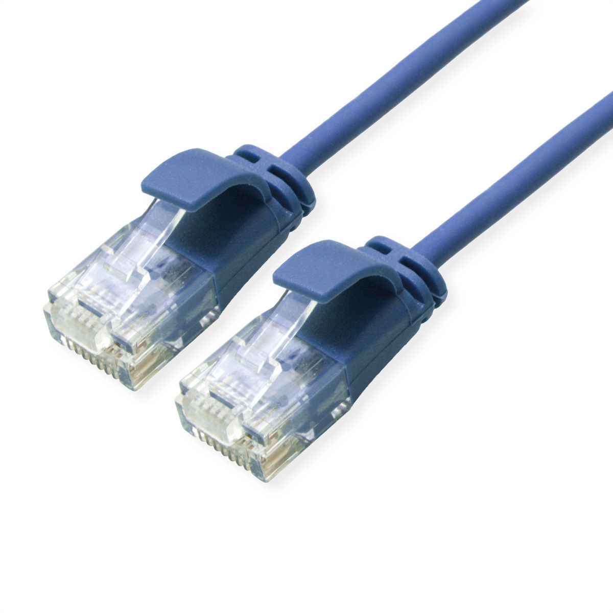 ROLINE Cordon Data Center UTP Cat.6A (Classe EA), LSOH, slim, bleu, 2 m