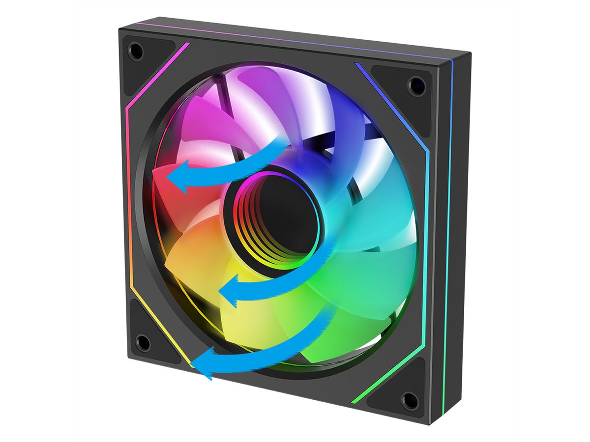 XILENCE XF078 Ventilateur de boîtier Reverse, avec Design Infinity Mirror