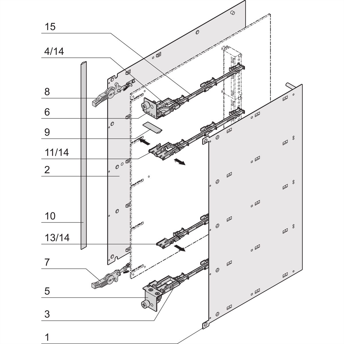 Mécanisme de support SCHROFF pour modules AdvancedMC compacts et complets, sans jambe de force
