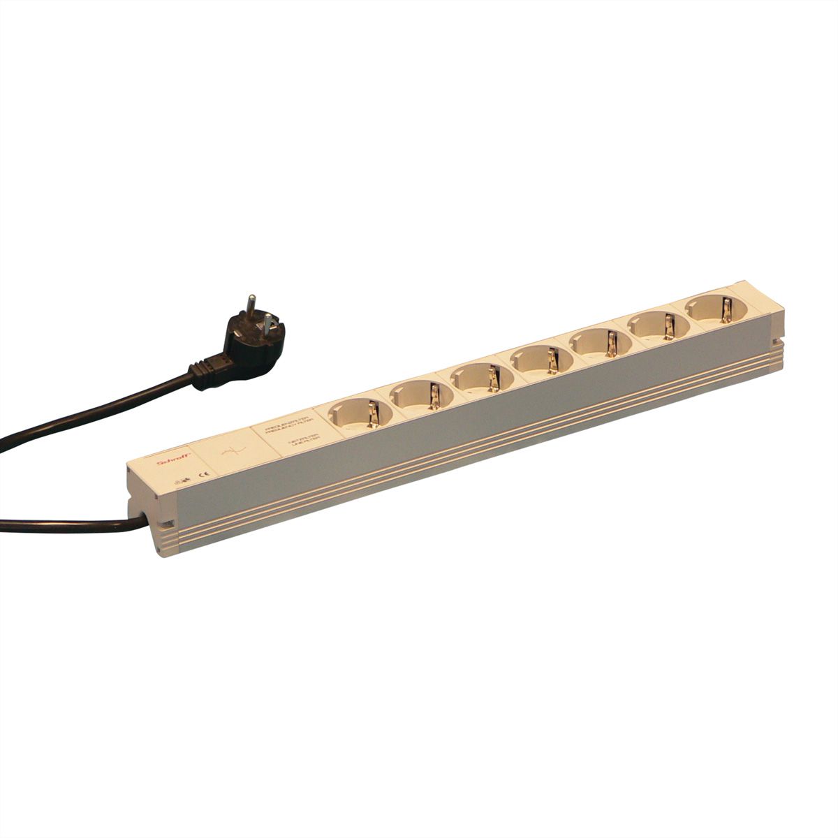 Bâti de prises SCHROFF, 2P+T ALLEMAND, 7 prises, 19", avec filtre de suppression de réseau