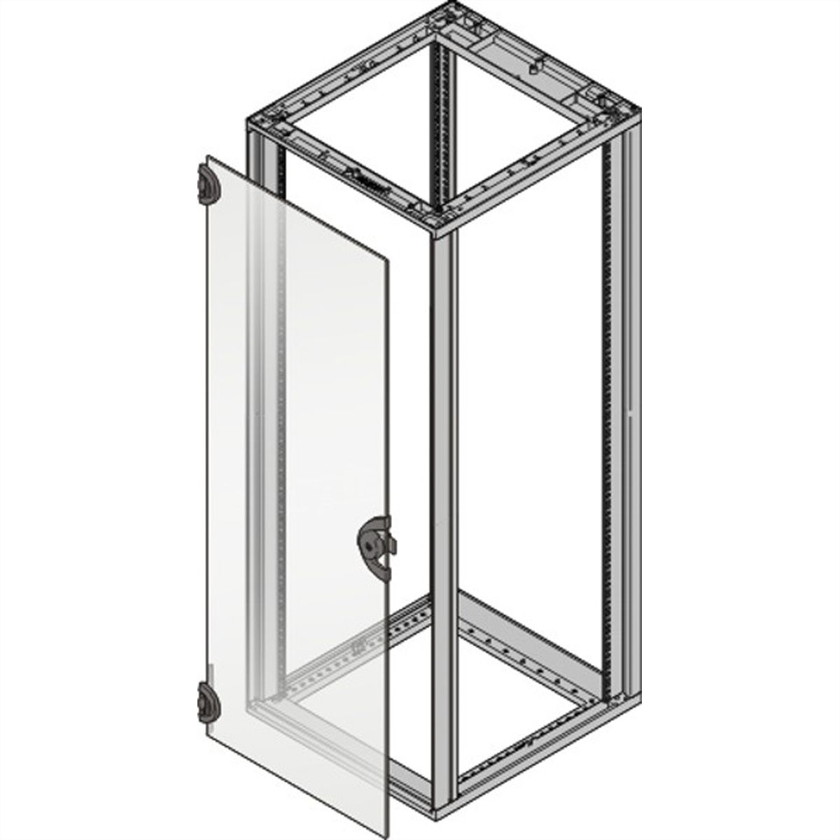 SCHROFF Novastar porte en verre, angle d'ouverture 180°, 12 U 553W