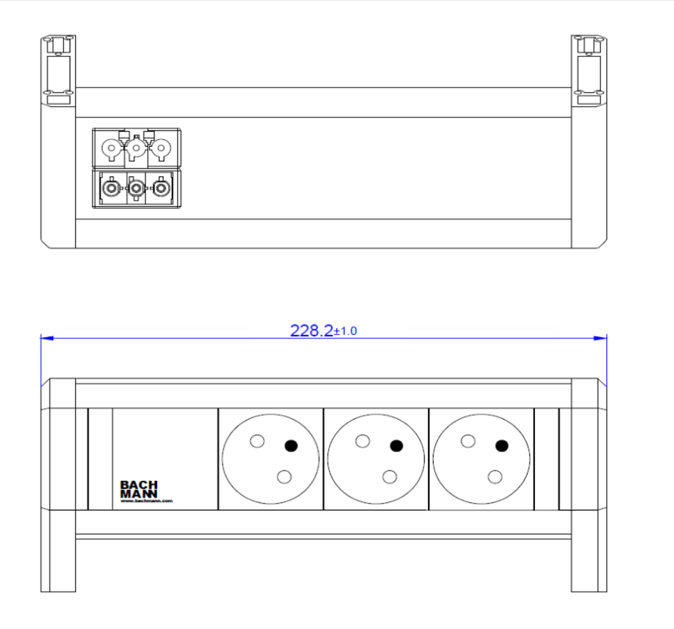 BACHMANN DESK 3xUTE GST18 RAL9010
