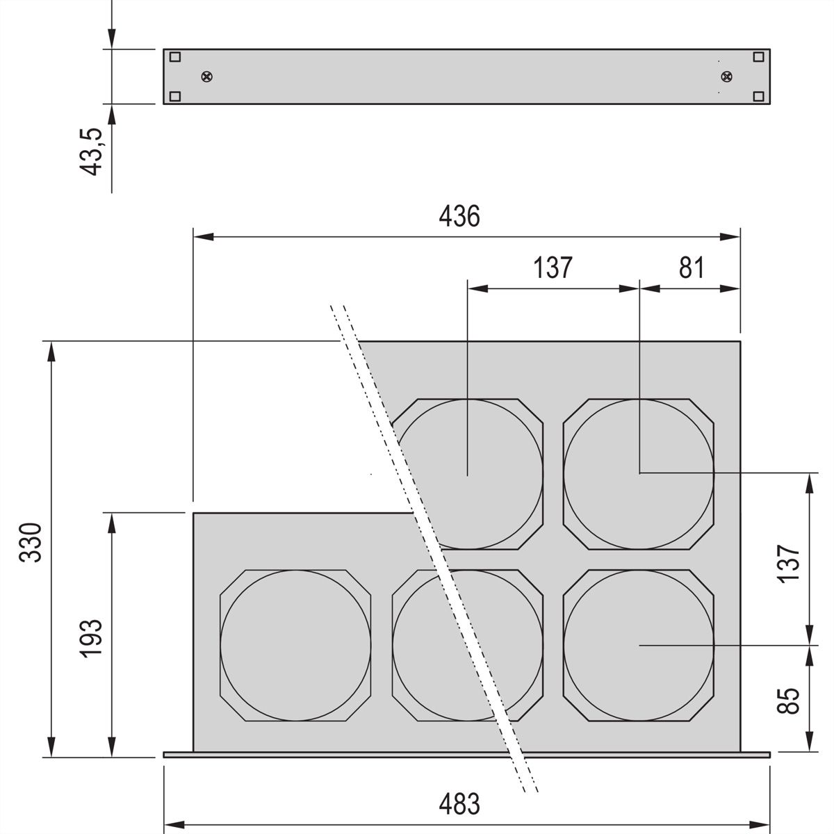 Unité de ventilation 19" SCHROFF, 1 U, 6 ventilateurs, 1 U, 24 VDC