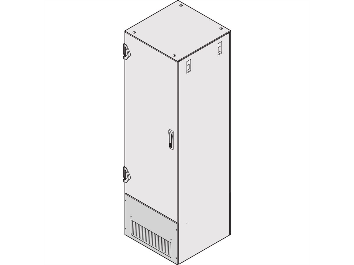 SCHROFF Porte + brosse + montage 2200H 600L 3 PTS