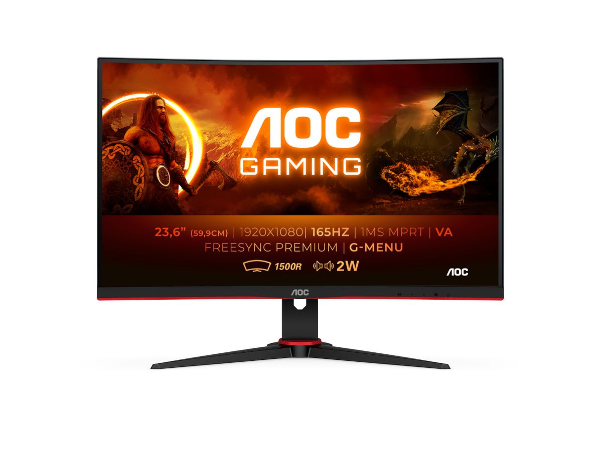 AOC G2 C24G2AE/BK écran plat de PC 59,9 cm (23.6") 1920 x 1080 pixels Full HD LED Noir, Rouge