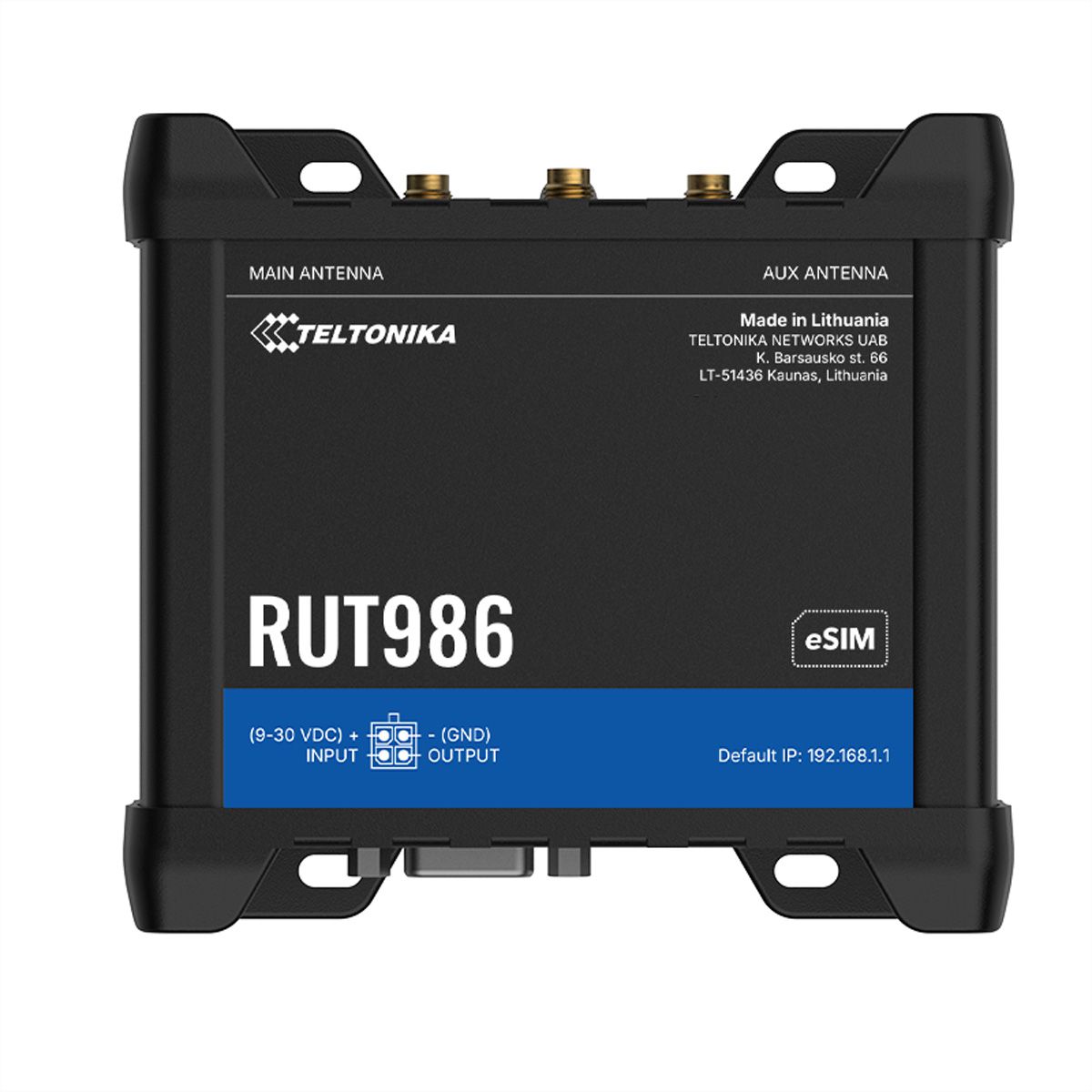 TELTONIKA RUT986 Routeur CAT4 LTE Dual SIM & eSIM, RS232/485
