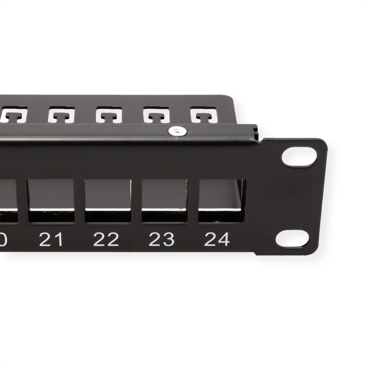 VALUE Panneau de brassage 19" pour keystones, 24 ports, 1U, blindé, noir
