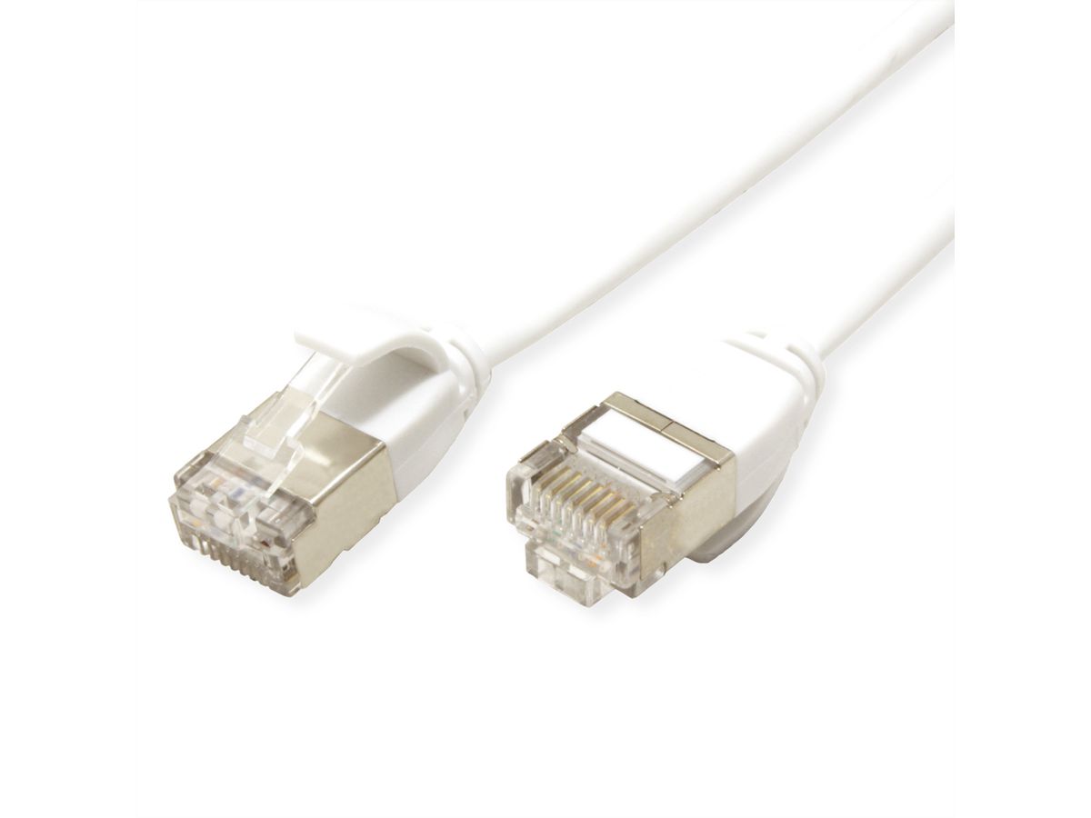 ROLINE Câble Data Center U/FTP Cat.7, avec connecteurs RJ45, 500 MHz (Classe EA), LSOH, slim, blanc, 2 m