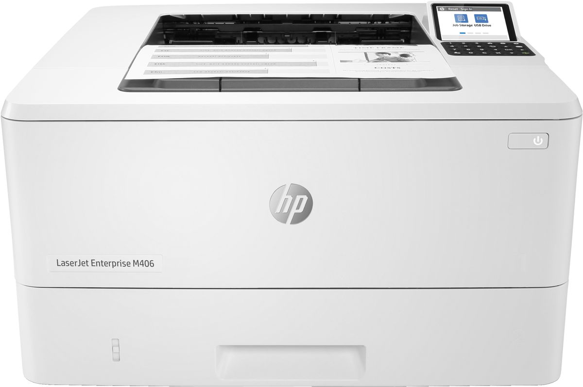 HP LaserJet Enterprise M406dn, Noir et blanc, Imprimante pour Entreprises, Imprimer, Taille compacte, Sécurité renforcée; Impression recto-verso; Éco-énergétique; Impression USB en façade