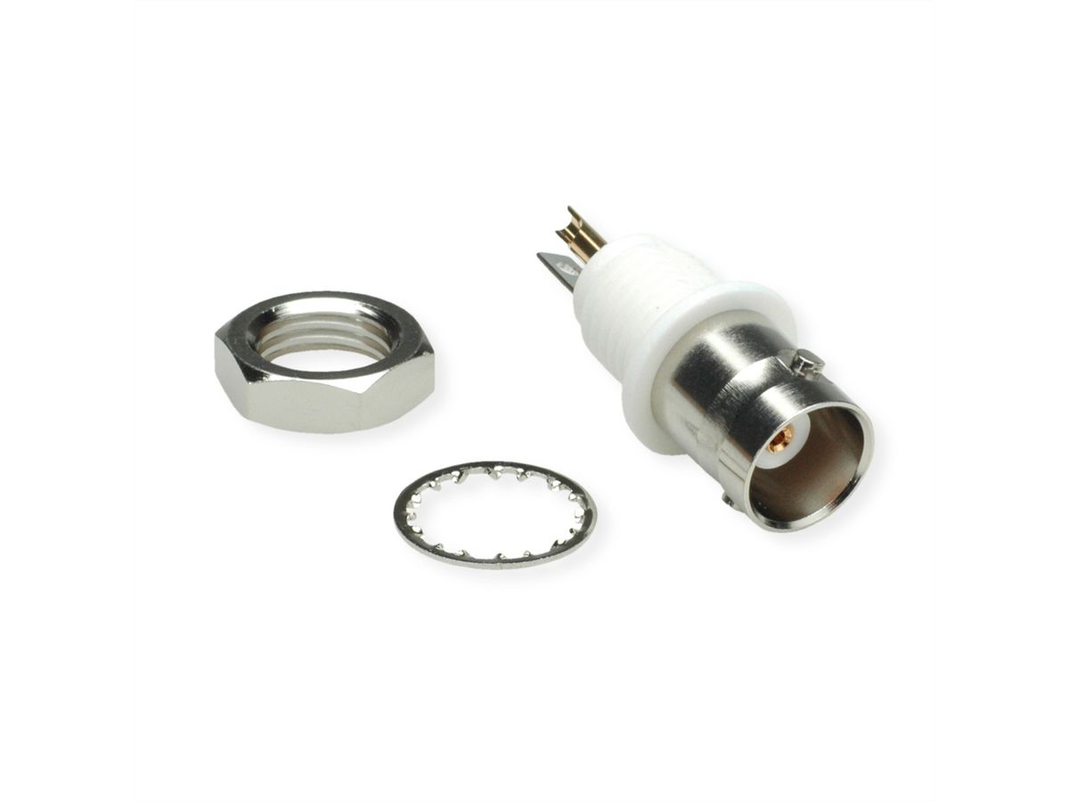 TELEGÄRTNER Prise BNC encastrée 50 Ohms avec bride isolante blanche