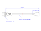 BACHMANN Câble avec connecteur 2x1,0 3m, H05VV-F noir Connecteur/fils ouverts