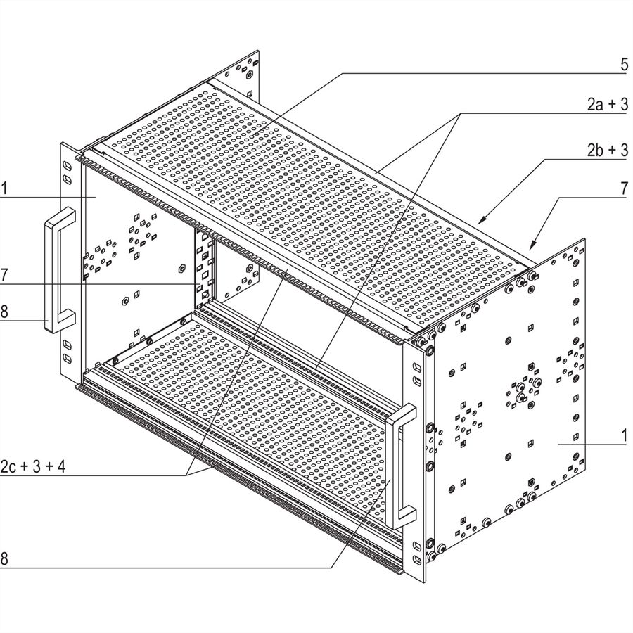 SCHROFF EuropacPRO 19" Subrack Kit pour chemin de fer, blindé, EN 50155, CompactPCI, 6 U, 84 HP, 235 mm