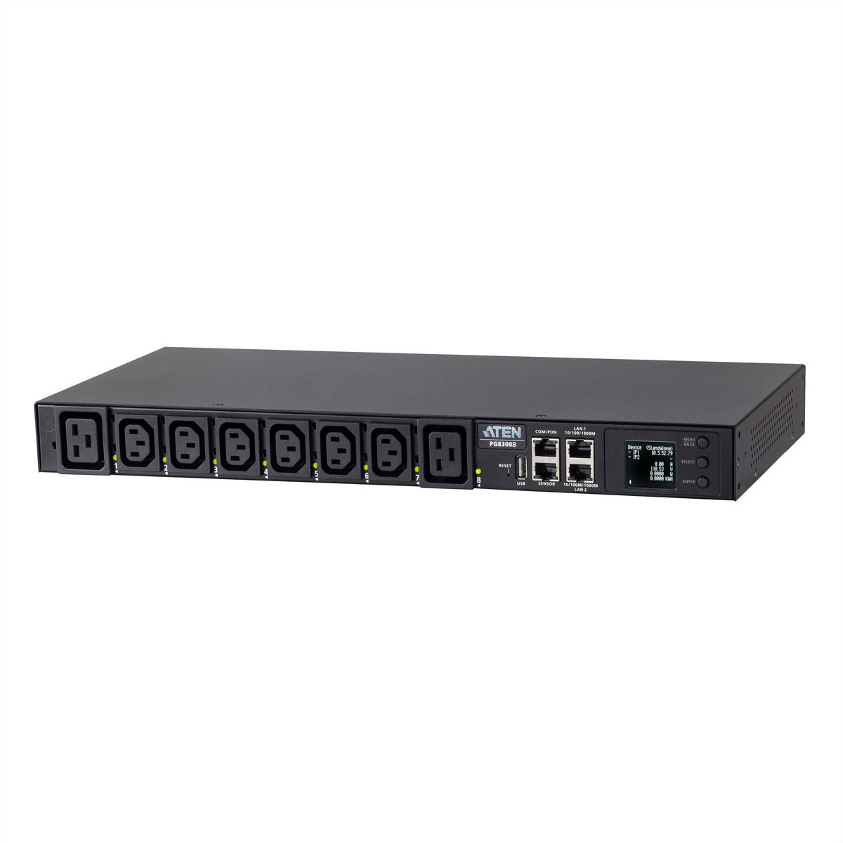 ATEN PG8308G PDU éco 30A/32A 8 prises 1U avec compteur et interrupteur