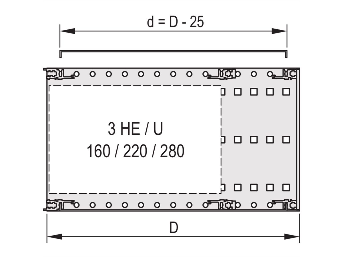 Plaque de recouvrement SCHROFF EuropacPRO, universelle, 63 CV, 235 mm