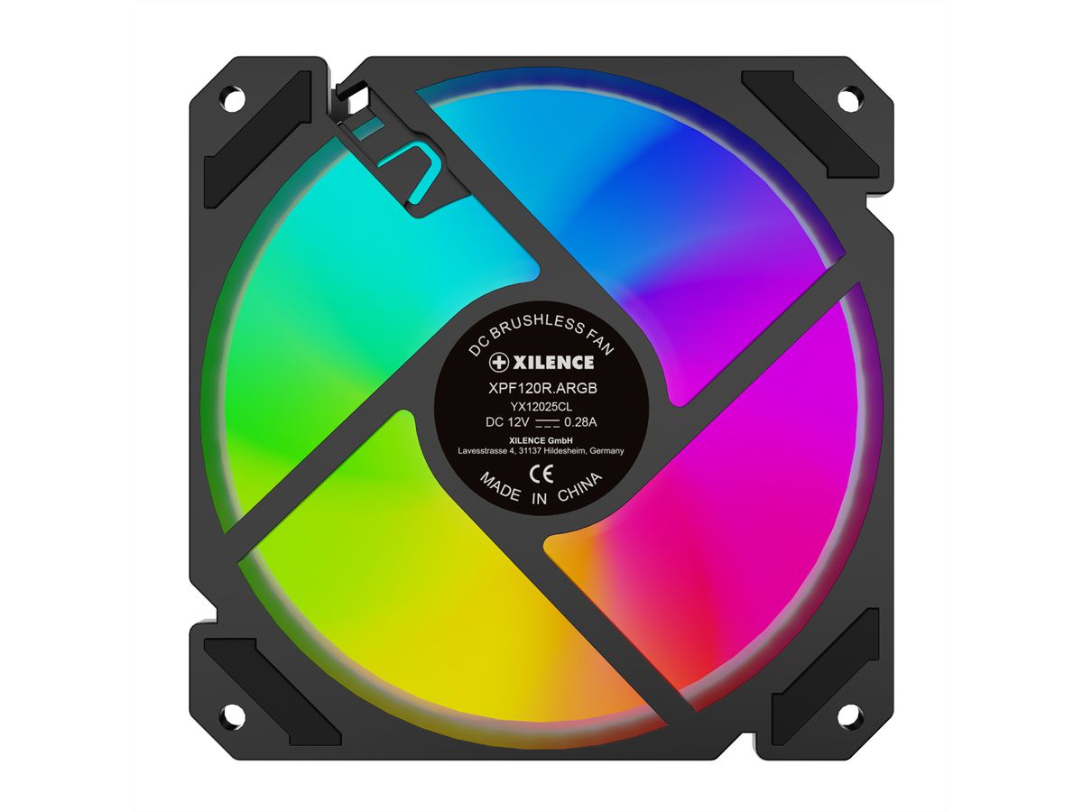 XILENCE Performance A+ REVERSE XF065, Ventilateur LED ARGB 120 mm noir