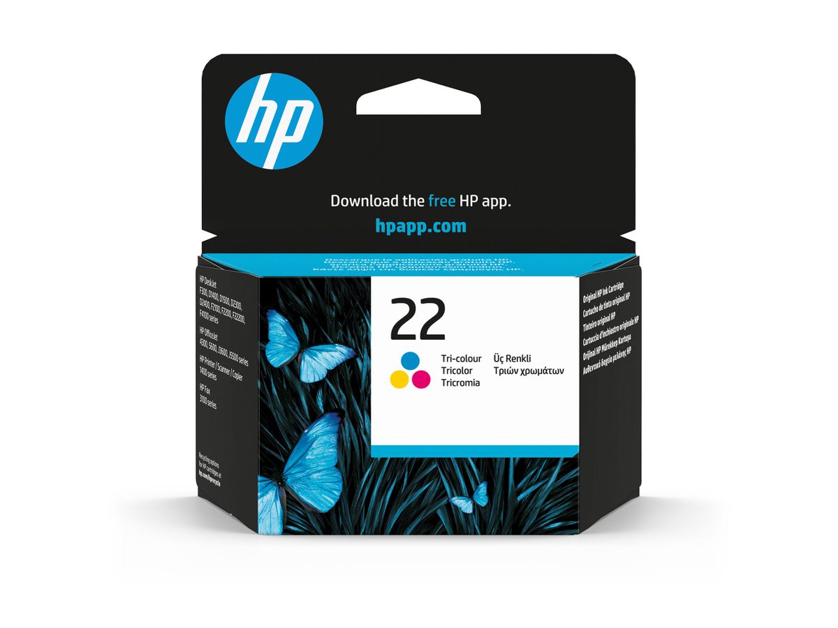 HP 22 cartouche d'encre trois couleurs authentique