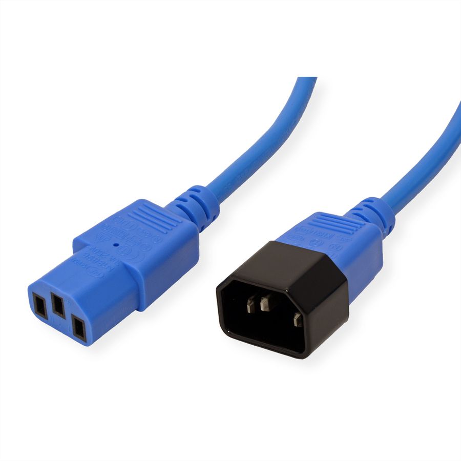 ROLINE Câble d'alimentation, IEC 320 C14 - C13, bleu, 1,8 m