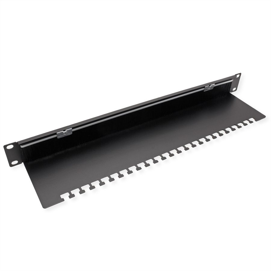 VALUE Passe-câbles 19" de 1U, avec brosse et plaque porte-câbles, noir