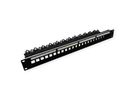 ROLINE Panneau de brassage 19" vide pour Keystone, 24 ports blindés, Fixation par clip, noir