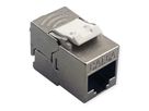 ROLINE Keystone Cat.6A (Classe EA), blindé, sans outil, SLIM, extra court, argent