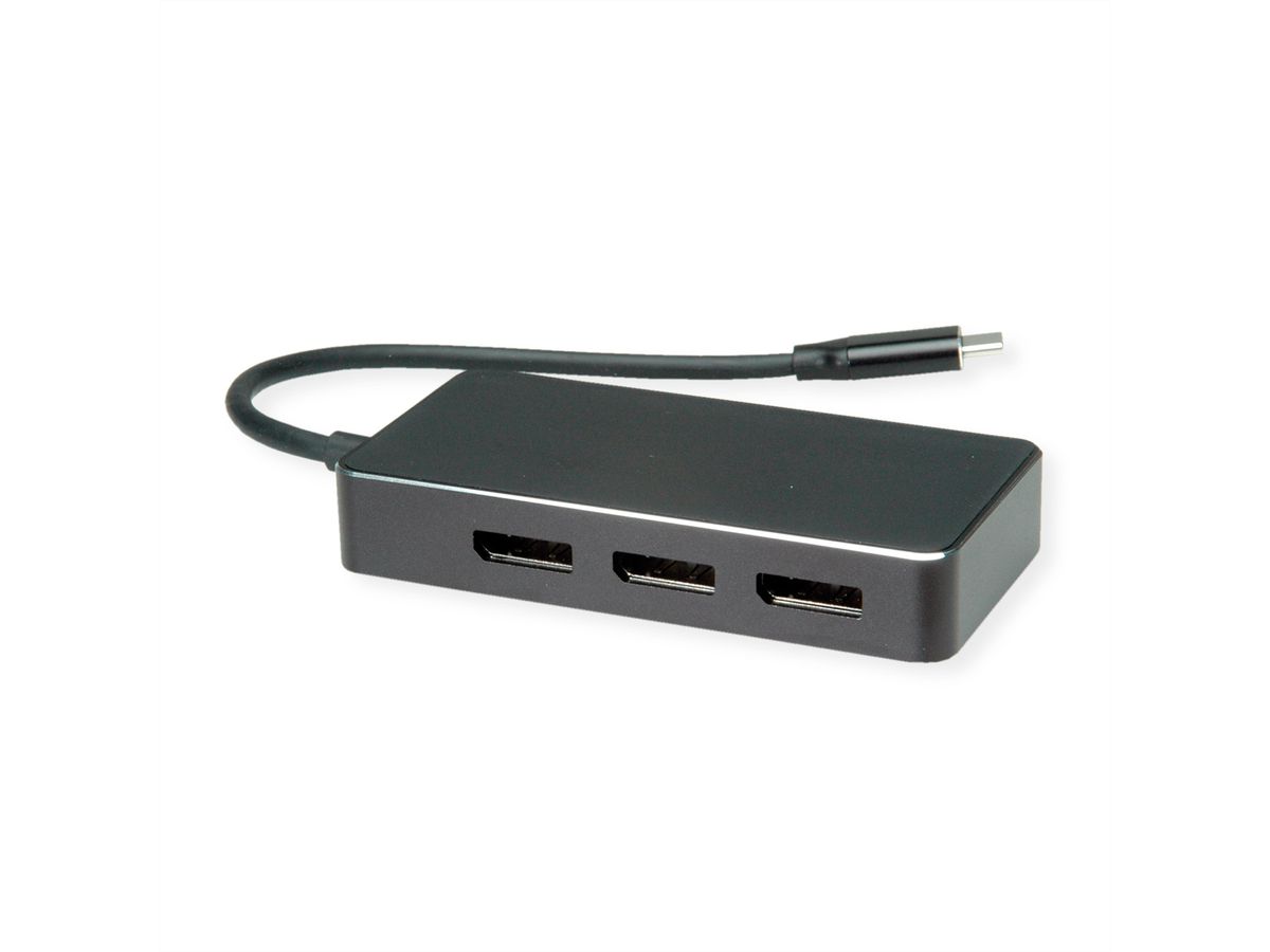 VALUE Adaptateur USB type C - 3x DP, Multi-Stream 4K