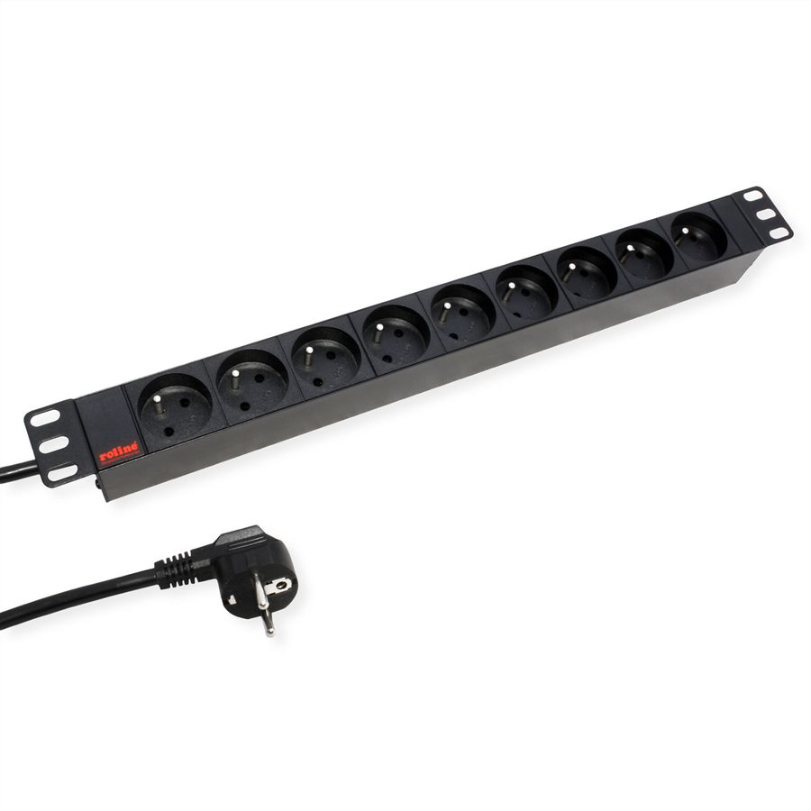 ROLINE Multiprise 19", 9 prises, version UTE, noir, 2 m