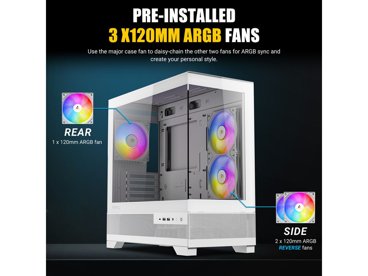 ANTEC CX500M ARGB Boîtier PC Mini Tour Micro-ATX, noir