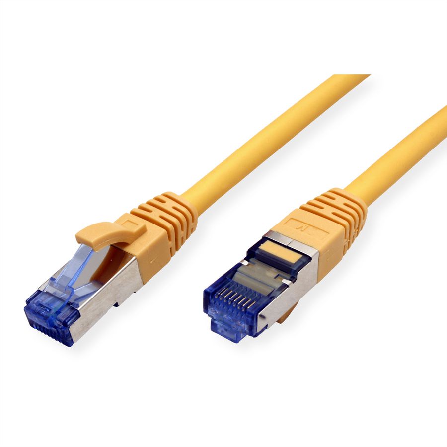 Cordon VALUE Cat.6A (Classe EA) / 10 Gigabit S/FTP, LSOH, jaune, 0,3 m