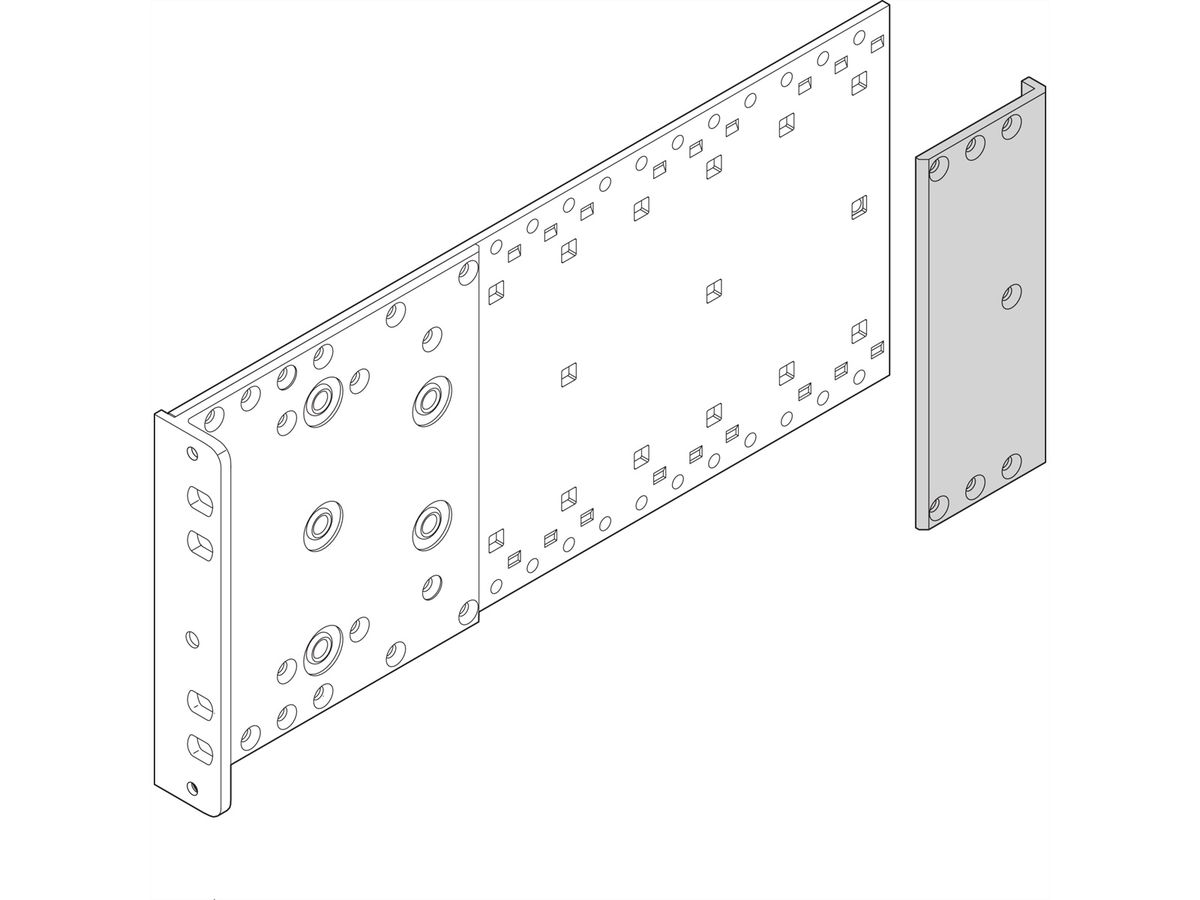 SCHROFF EuropacPRO Cornière arrière renforcée pour joint CEM Textil pour panneau latéral, 6 U