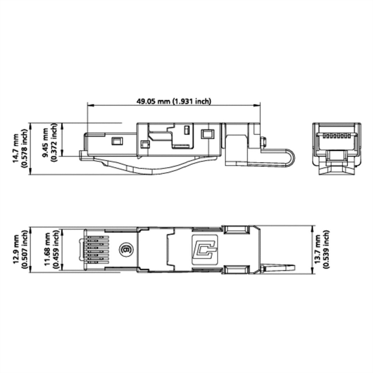 METZ CONNECT E-DAT Industrie IP20, Connecteur RJ45, noir