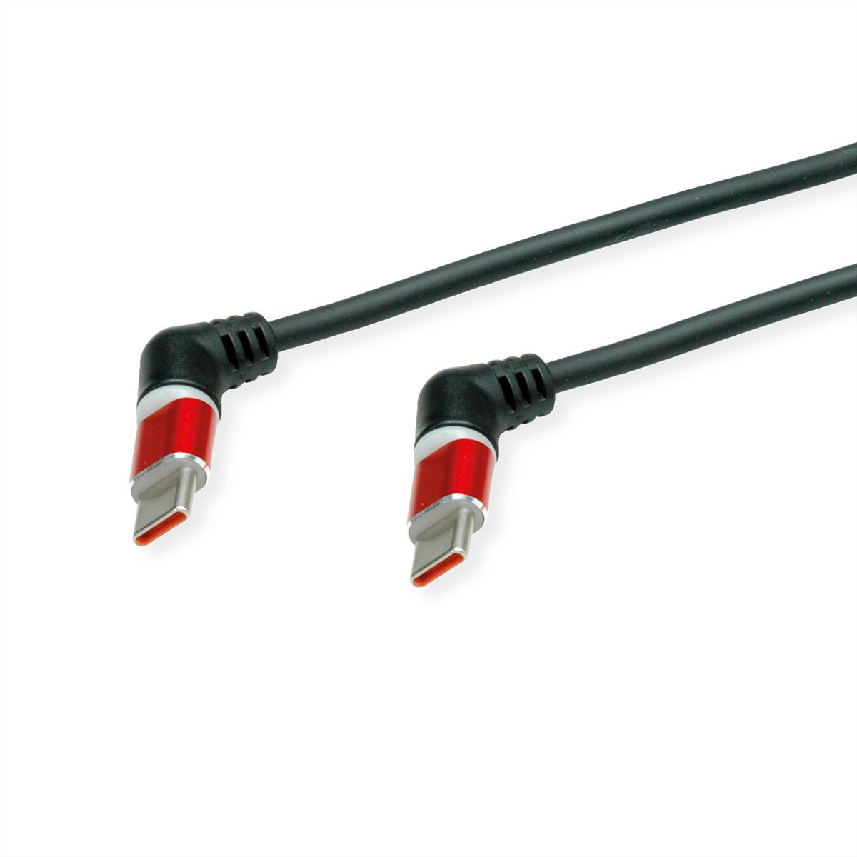 ROLINE Câble USB 2.0, C-C, M/M, rotation à 360°, rouge/noir, 1 m