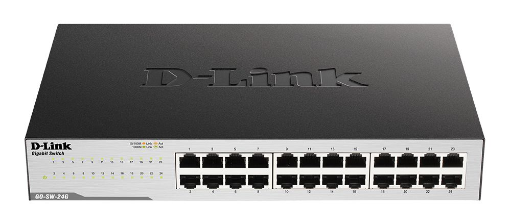 D-Link GO-SW-24G Non-géré L2 Gigabit Ethernet (10/100/1000) Noir 1U