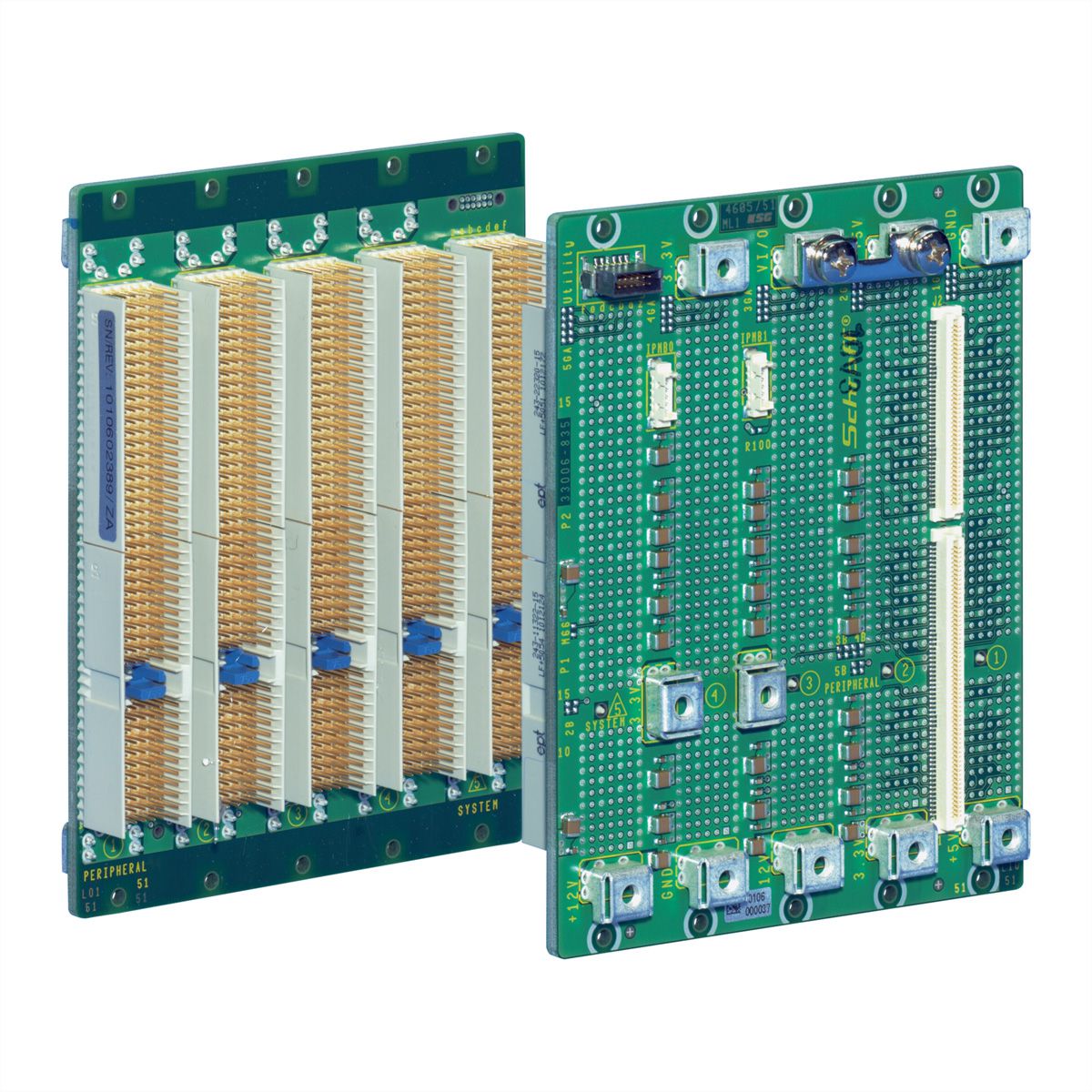 Carte-mère CPCI SCHROFF, emplacement système gauche, 3 U, 2 slots, 64-Bit, 5 V VI/O
