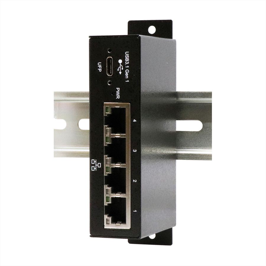 EXSYS EX-1330M USB 3.0/3.1 Gen1 vers 4 x Ethernet 1Gigabit rail Din