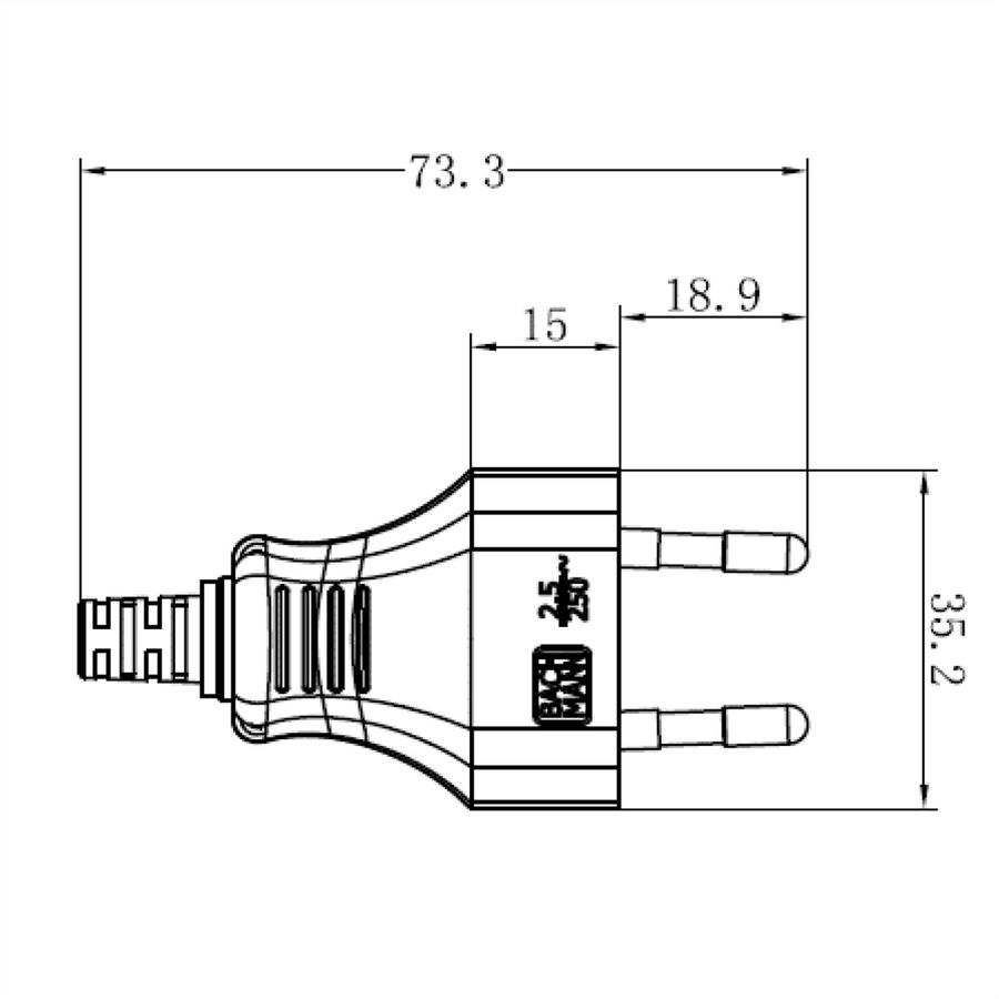 BACHMANN Connecteur Euro plat noir