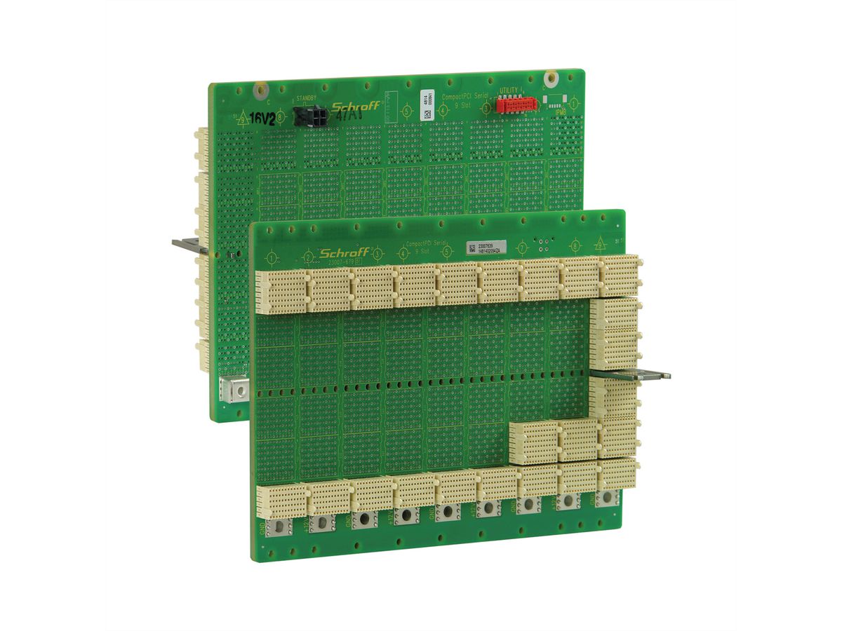 Carte-mère série CPCI SCHROFF, 3 U, 9 slots, System Slot Right, Single Star, sans RIO