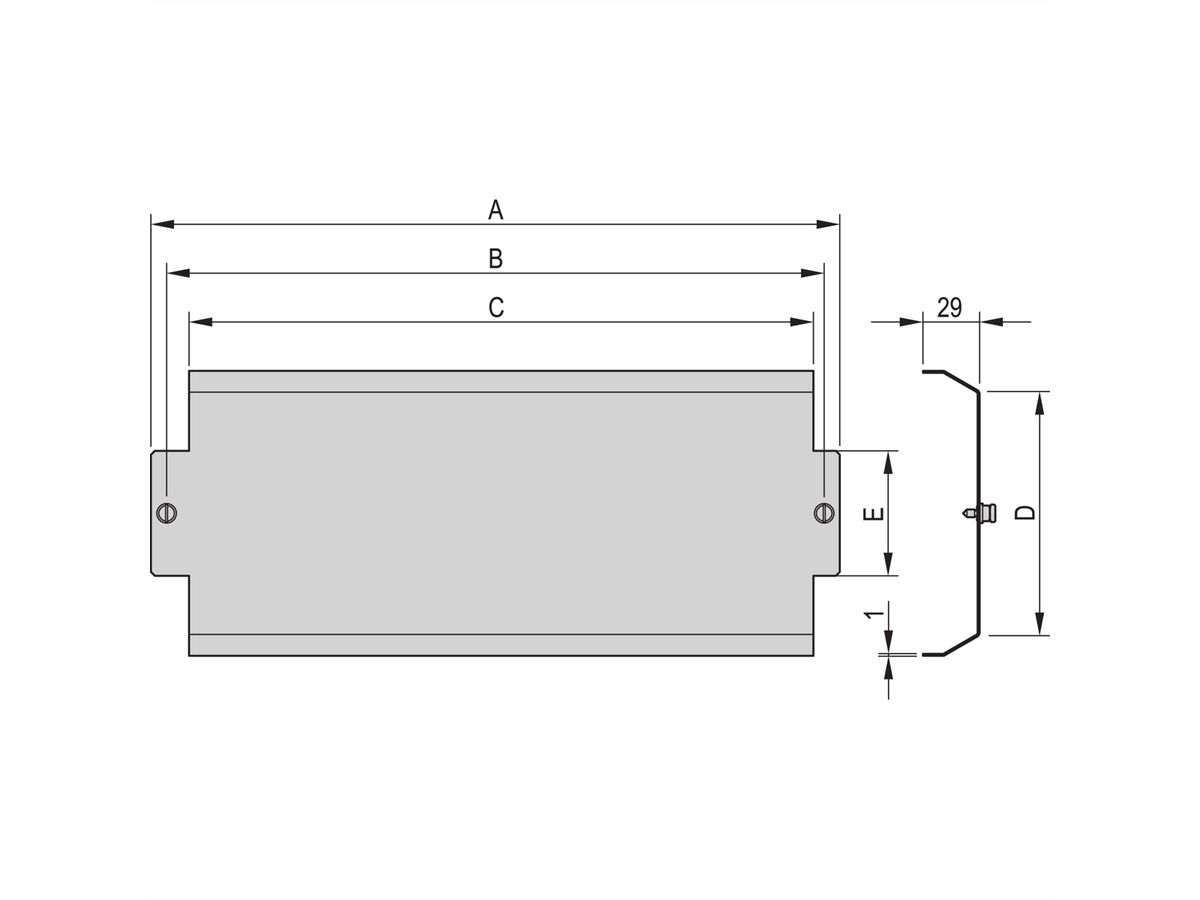 Capot arrière PropacPRO SCHROFF, 4 U, 63 CV