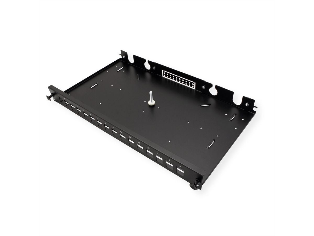 ROLINE Panneau FO 19" vide, 1U, 16 ports, pour Keystones FO, noir