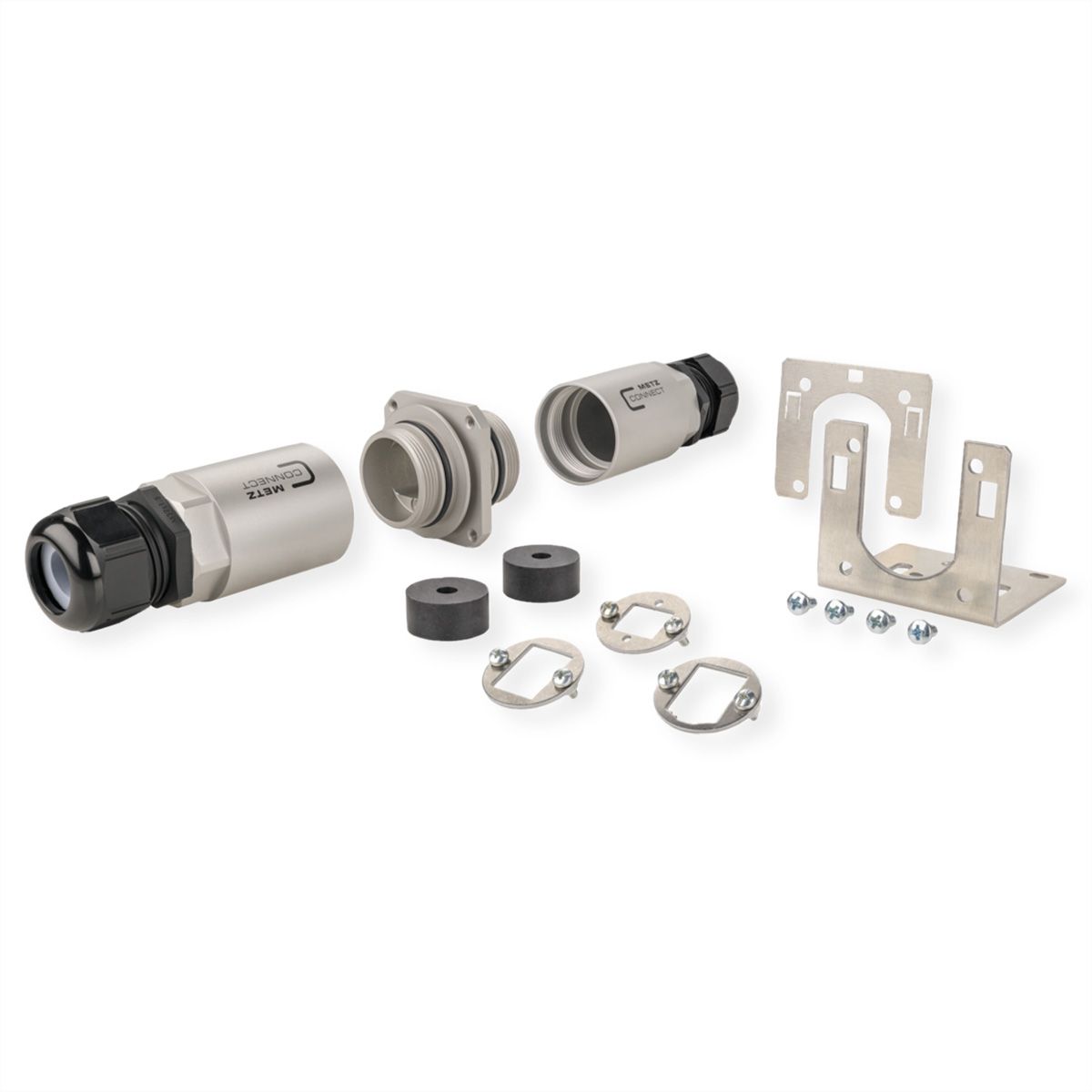 METZ CONNECT MCO IP69k boîtier de protection pour une utilisation en extérieur, kit avec équerre de montage