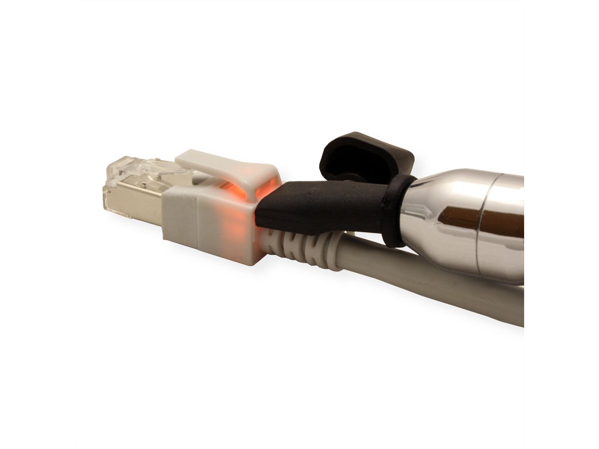 Cordon EasyLan DualBoot LED Cat.6 (Classe E) S/FTP, LSOH, gris, 0,5 m
