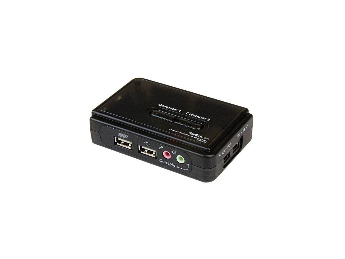 StarTech.com Kit commutateur KVM USB VGA à 2 ports avec audio et câbles - Switch KVM - Noir