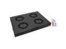 ROLINE 19" Unité de ventilation, 4 ventilateurs, thermostat, noire