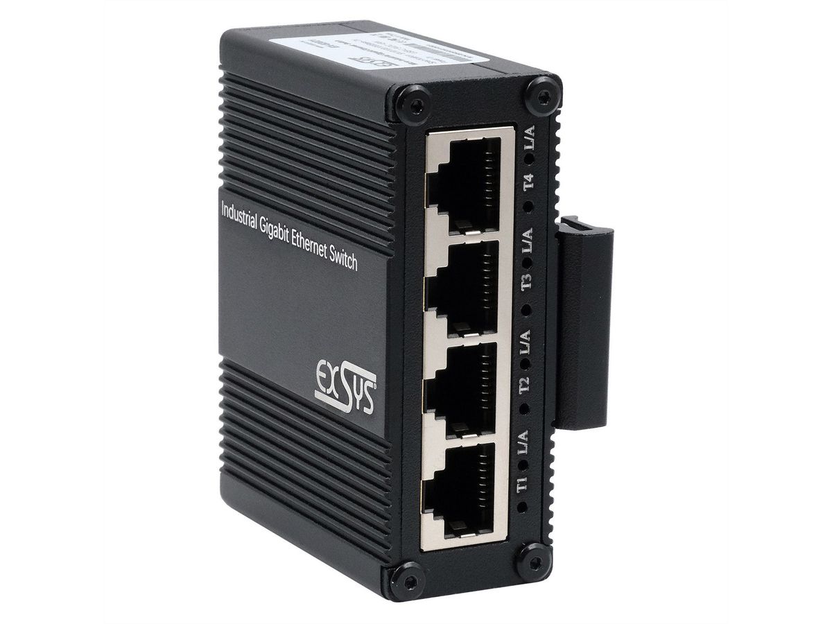 EXSYS EX-62021 Micro-switch Gigabit industriel à 5 ports, non géré, alimentation USB-C