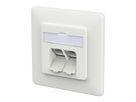 METZ CONNECT E-DAT C6A LSA++ Prise, 2 ports, encastré (UP), blanc signalisation brillant