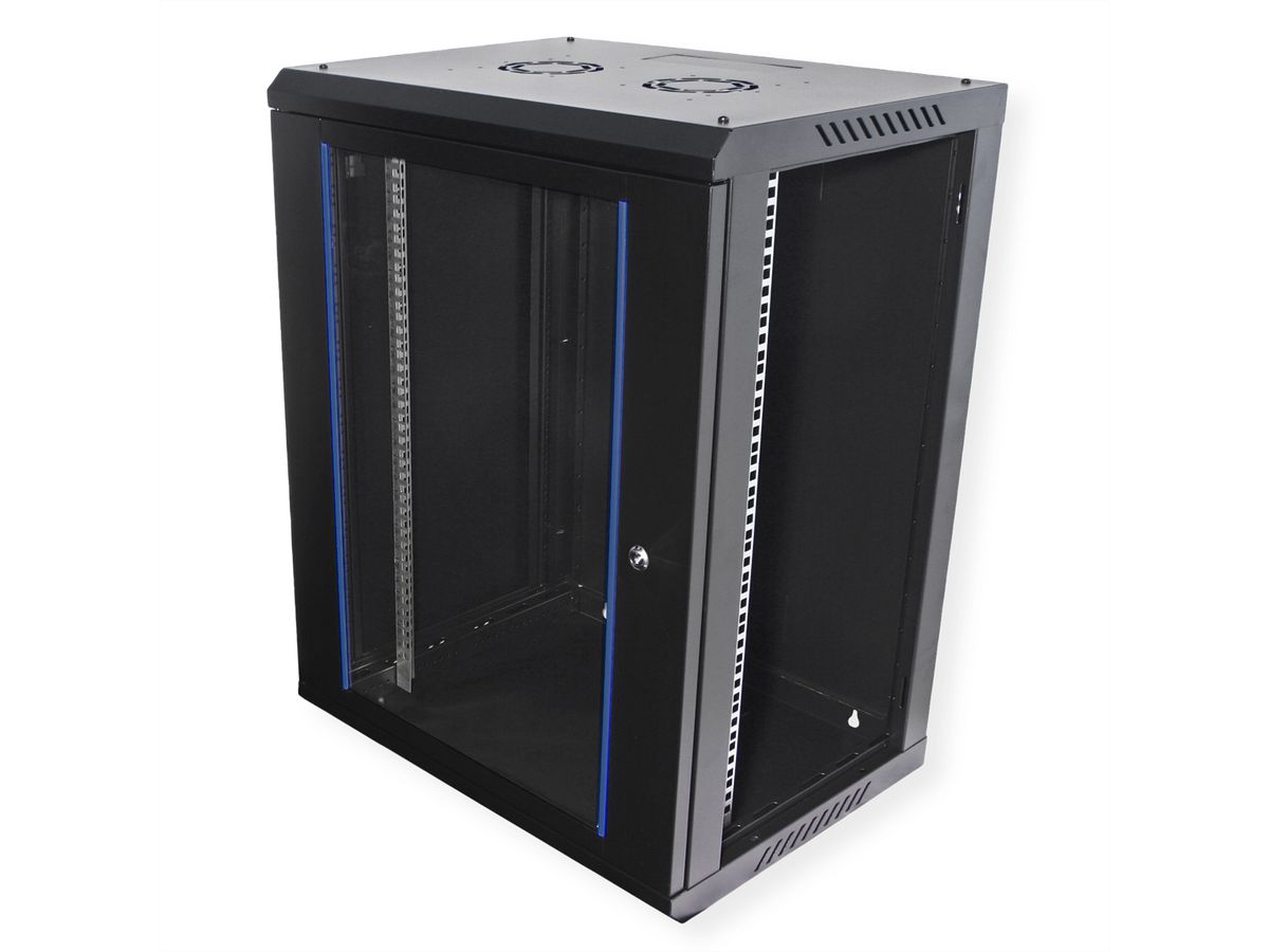 VALUE Boîtier mural 19 pouces 15U, 600 x 450 mm, noir, kit à assembler