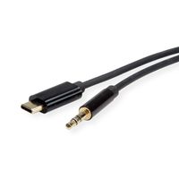 ROLINE Adaptateur Type C - 3,5mm Audio, M/M, noir, 3 m