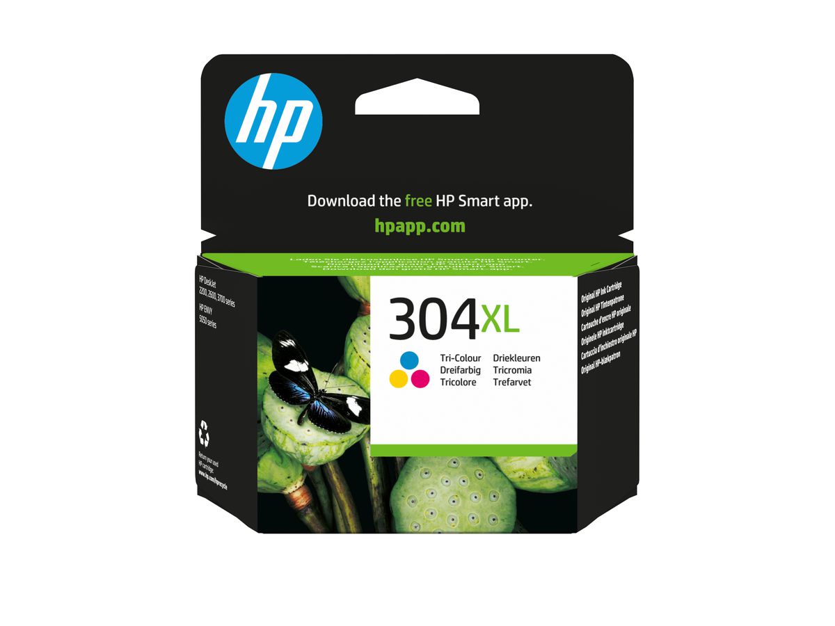 HP 304XL Cartouche d’encre trois couleurs grande capacité authentique