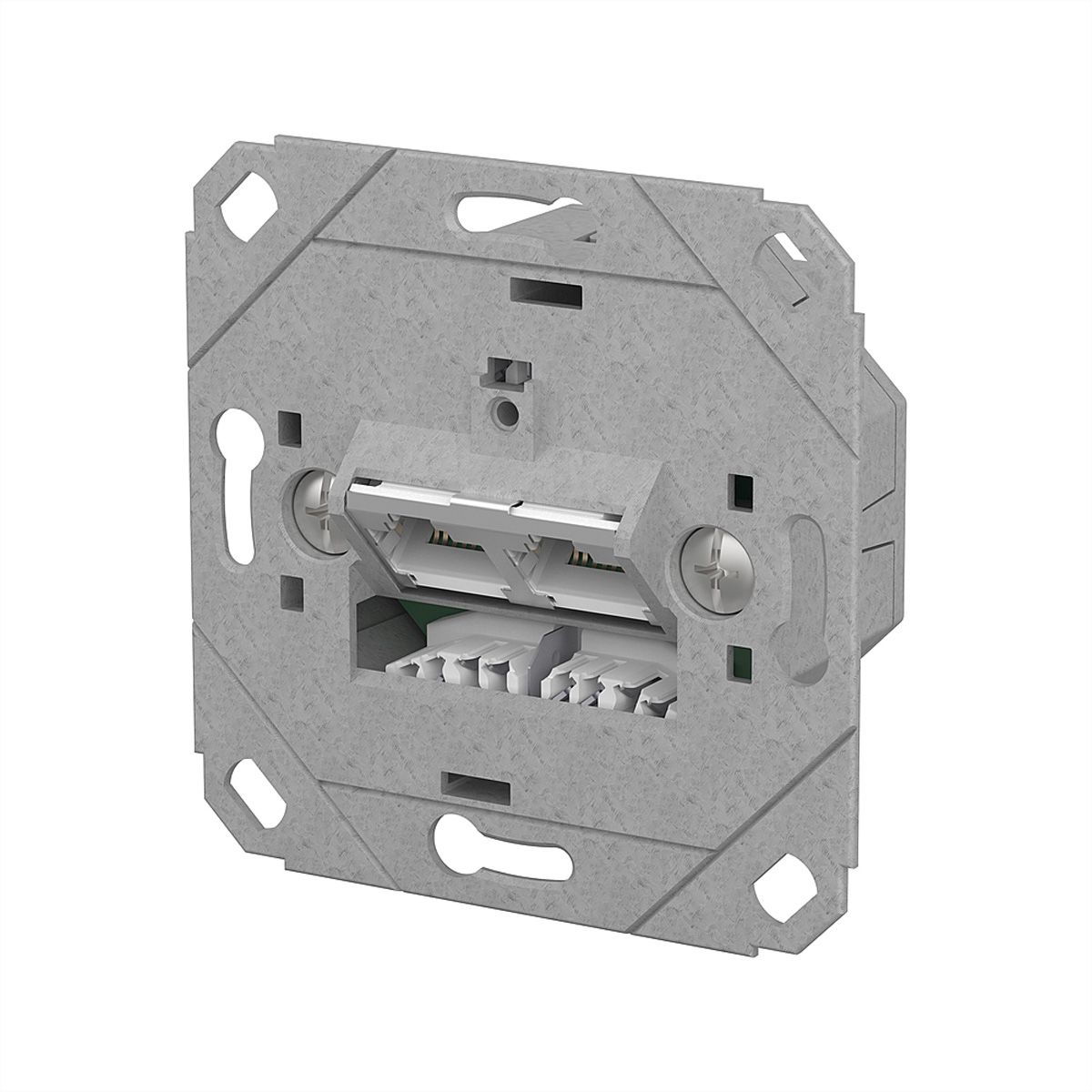 METZ CONNECT E-DAT C6A LSA++ Prise, 2 ports, encastré pour gammes d'interrupteurs design (UP0), métallique