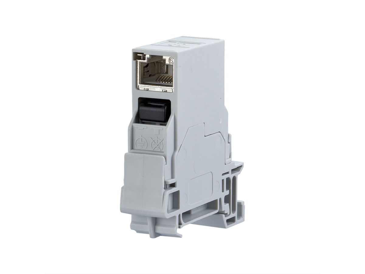 METZ CONNECT E-DAT Industry rail de serrage TS35 + RJ45 insert de coupleur Cat.6 Class EA