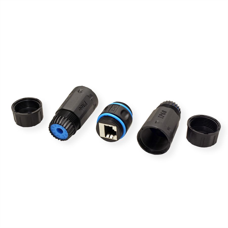VALUE Coupleur RJ-45 blindé, Cat.6 (Classe E), Outdoor/Industrie, noir